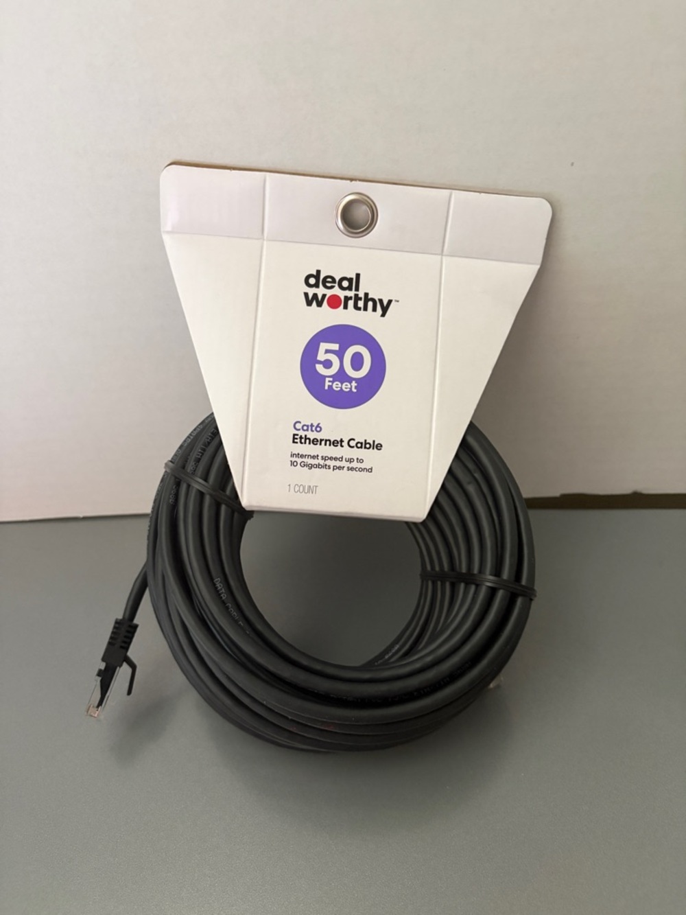 Dealworthy 50ft Cat6 Ethernet Cable High Speed Internet LAN Network Cord Black